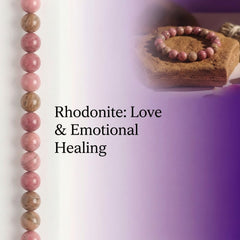 Rhodonite Crystal Bracelet – Natural Stone for Love & Emotional Healing | 8MM Beads