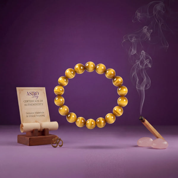Golden Tiger Eye Bracelet | 8MM Natural Stone Beads | Protection, Confidence & Good Fortune