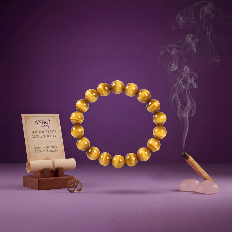 Golden Tiger Eye Bracelet | 8MM Natural Stone Beads | Protection, Confidence & Good Fortune