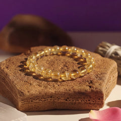 Citrine Crystal Bracelet | Natural Stone Bracelet for Abundance & Joy | 8MM Healing Crystal Bracelet