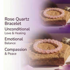 Rose Quartz Crystal Bracelet | Unconditional Love, Emotional Balance & Compassion | 8MM Natural Stone Bracelet