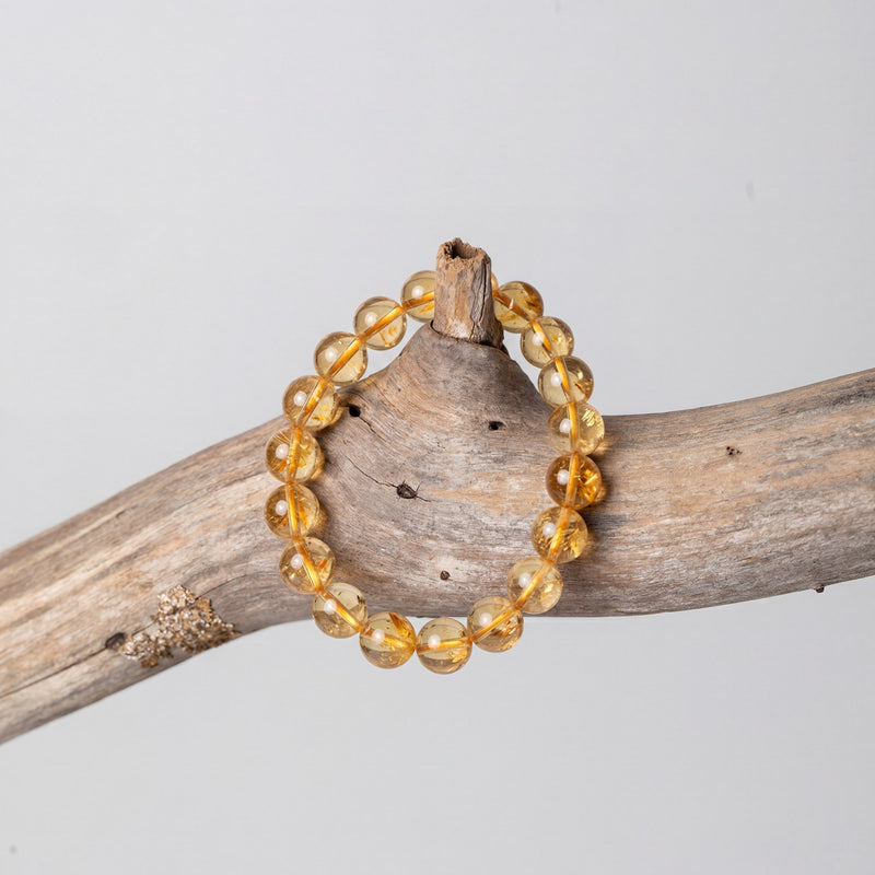 Citrine Crystal Bracelet | Natural Stone Bracelet for Abundance & Joy | 8MM Healing Crystal Bracelet