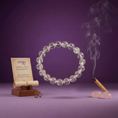 Clear Quartz Crystal Bracelet 8MM | Clarity, Focus & Energy Amplification | Natural Healing Stone Bracelet