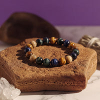 Golden Blue Tiger Eye Bracelet | Focus, Confidence & Protection | Natural Stone 8MM Healing Crystal Bracelet