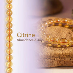 Citrine Crystal Bracelet | Natural Stone Bracelet for Abundance & Joy | 8MM Healing Crystal Bracelet
