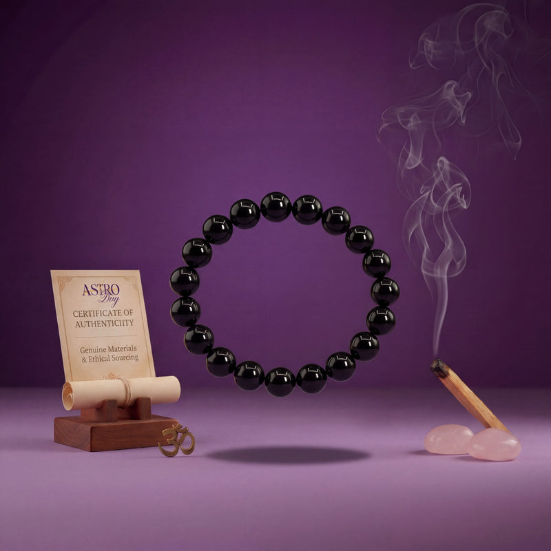 Black Onyx Bracelet 8MM | Natural Stone Healing Crystal Bracelet for Protection & Strength