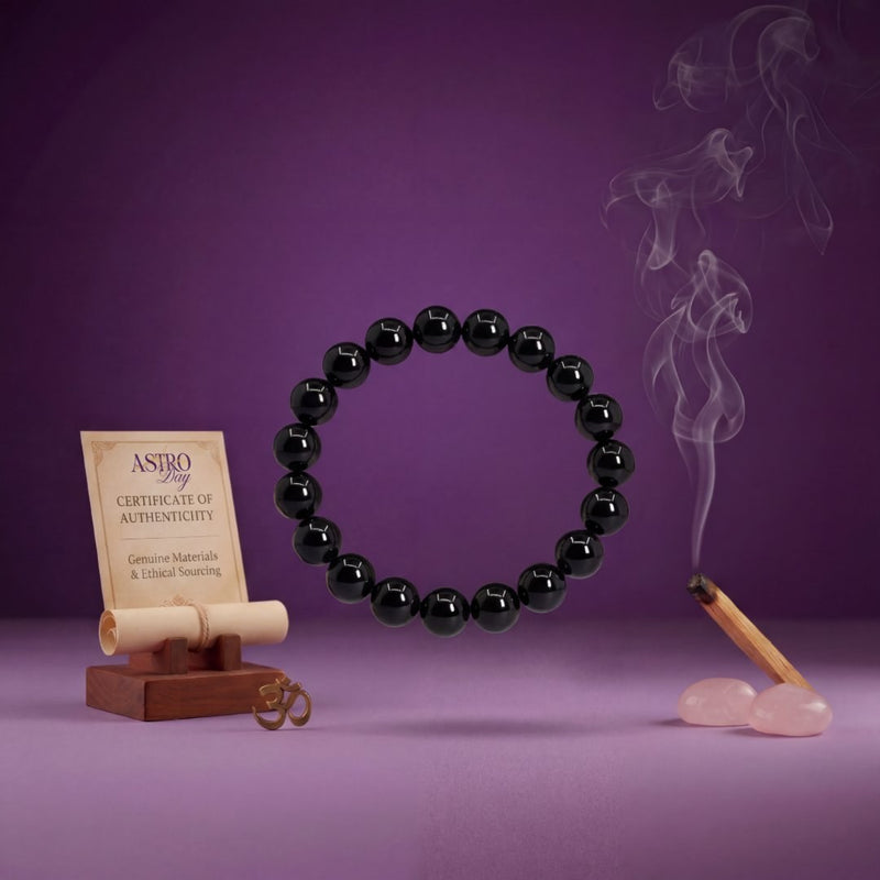 Black Obsidian Crystal Bracelet 8MM | Protection, Grounding & Emotional Healing | Natural Stone Bracelet