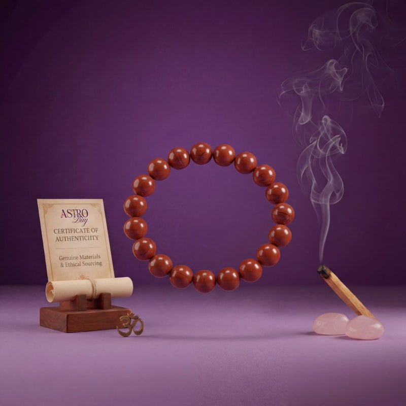 Red Jasper Crystal Bracelet – 8MM Natural Stone Beads for Vitality, Courage & Grounding