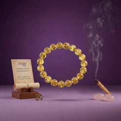 Citrine Crystal Bracelet | Natural Stone Bracelet for Abundance & Joy | 8MM Healing Crystal Bracelet