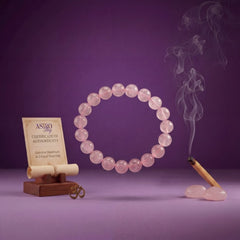 Rose Quartz Crystal Bracelet | Unconditional Love, Emotional Balance & Compassion | 8MM Natural Stone Bracelet