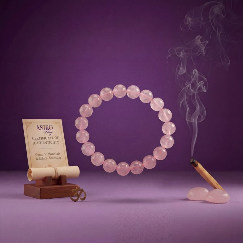 Rose Quartz Crystal Bracelet | Unconditional Love, Emotional Balance & Compassion | 8MM Natural Stone Bracelet