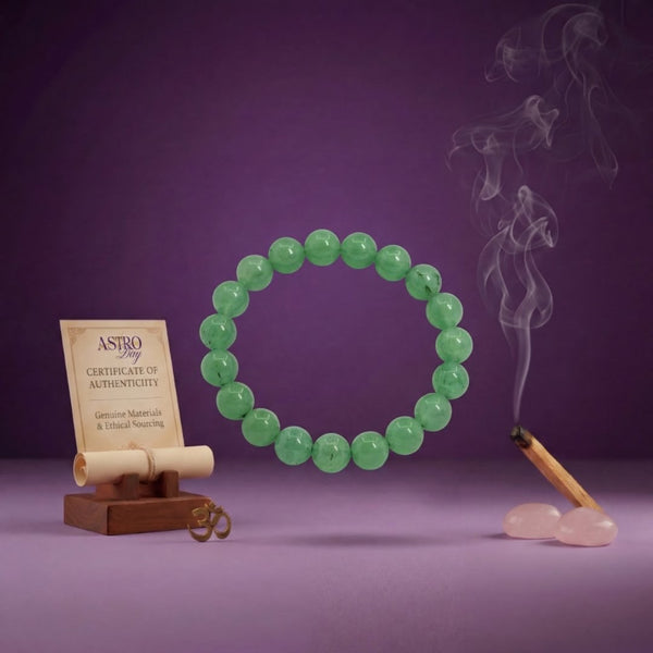 Green Aventurine Crystal Bracelet | Natural Stone Bracelet for Luck & Prosperity | 8MM Healing Crystal Bracelet