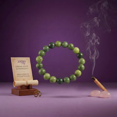Green Jade Crystal Bracelet | 8MM Natural Stone Beads | Harmony, Protection & Abundance