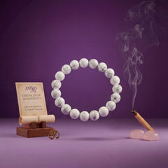 Howlite Crystal Bracelet 8MM | Natural Stone Bracelet for Calm, Clarity & Stress Relief