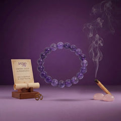 Amethyst Crystal Bracelet | Natural 8MM Healing Stone Bracelet for Calm, Intuition & Spiritual Protection