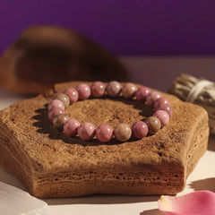 Rhodonite Crystal Bracelet – Natural Stone for Love & Emotional Healing | 8MM Beads