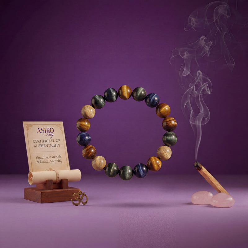 Golden Blue Tiger Eye Bracelet | Focus, Confidence & Protection | Natural Stone 8MM Healing Crystal Bracelet