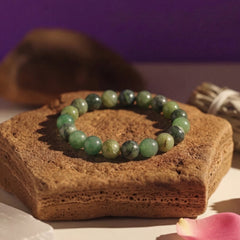Green Jade Crystal Bracelet | 8MM Natural Stone Beads | Harmony, Protection & Abundance