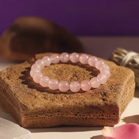 Rose Quartz Crystal Bracelet | Unconditional Love, Emotional Balance & Compassion | 8MM Natural Stone Bracelet
