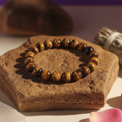 Black Tiger Eye Bracelet – 8MM Natural Stone Bracelet for Protection, Strength & Confidence