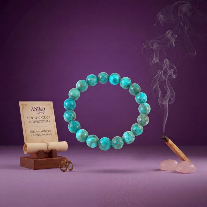 South African Turquoise Bracelet | 8MM Natural Stone Beads | Protection, Healing & Communication