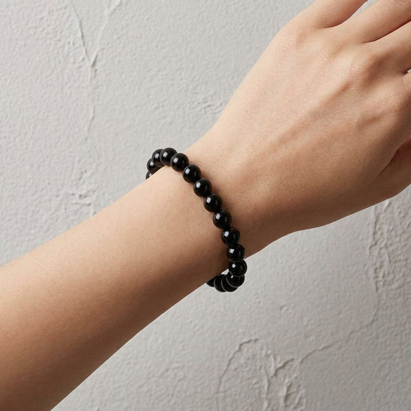 Black Obsidian Crystal Bracelet 8MM | Protection, Grounding & Emotional Healing | Natural Stone Bracelet