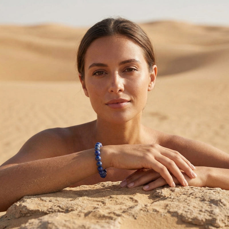 Lapis Lazuli Crystal Bracelet – 8MM Natural Stone Beads for Truth, Wisdom & Spiritual Clarity