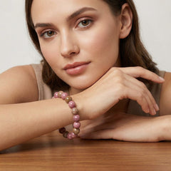 Rhodonite Crystal Bracelet – Natural Stone for Love & Emotional Healing | 8MM Beads