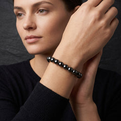 Hematite Crystal Bracelet – Grounding, Strength & Protection | 8MM Natural Stone Healing Bracelet