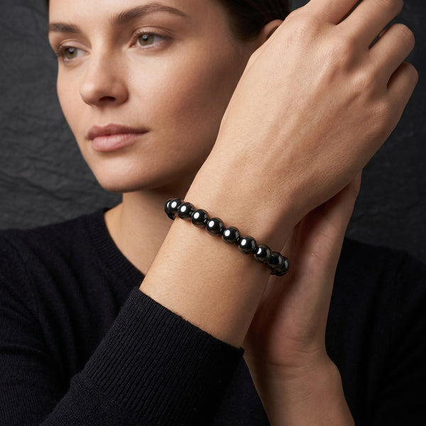 Hematite Crystal Bracelet – Grounding, Strength & Protection | 8MM Natural Stone Healing Bracelet