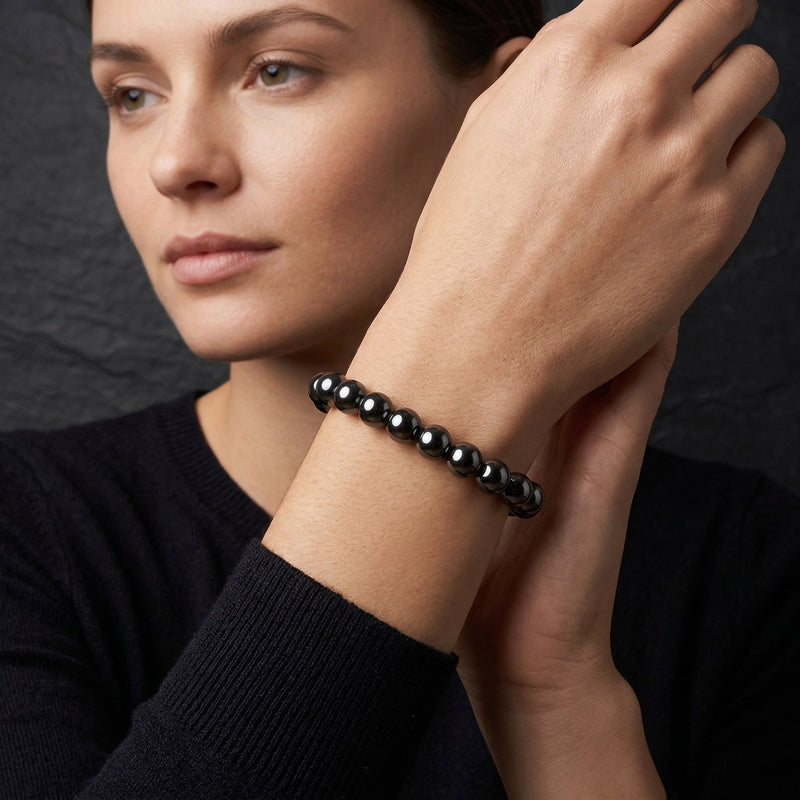 Hematite Crystal Bracelet – Grounding, Strength & Protection | 8MM Natural Stone Healing Bracelet