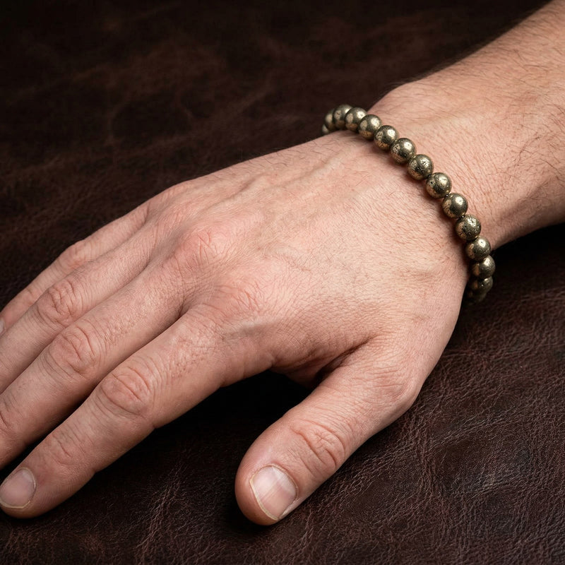 Pyrite Bracelet 8MM | Natural Stone Bracelet for Wealth, Abundance & Spiritual Protection