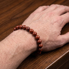 Red Jasper Crystal Bracelet – 8MM Natural Stone Beads for Vitality, Courage & Grounding