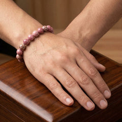 Rhodonite Crystal Bracelet – Natural Stone for Love & Emotional Healing | 8MM Beads