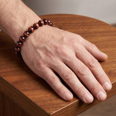 Red Tiger Eye Bracelet – 8MM Natural Stone Bracelet for Vitality, Strength & Grounding