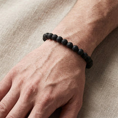 Natural Lava Stone Bracelet | 8MM Black Volcanic Rock Beaded Bracelet for Grounding, Strength & Spiritual Healing