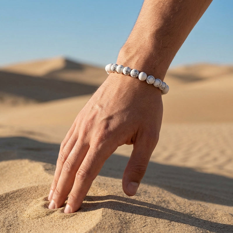 Howlite Crystal Bracelet 8MM | Natural Stone Bracelet for Calm, Clarity & Stress Relief