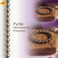 Pyrite Bracelet 8MM | Natural Stone Bracelet for Wealth, Abundance & Spiritual Protection
