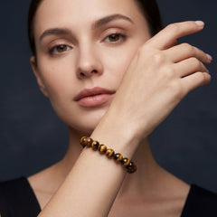Black Tiger Eye Bracelet – 8MM Natural Stone Bracelet for Protection, Strength & Confidence