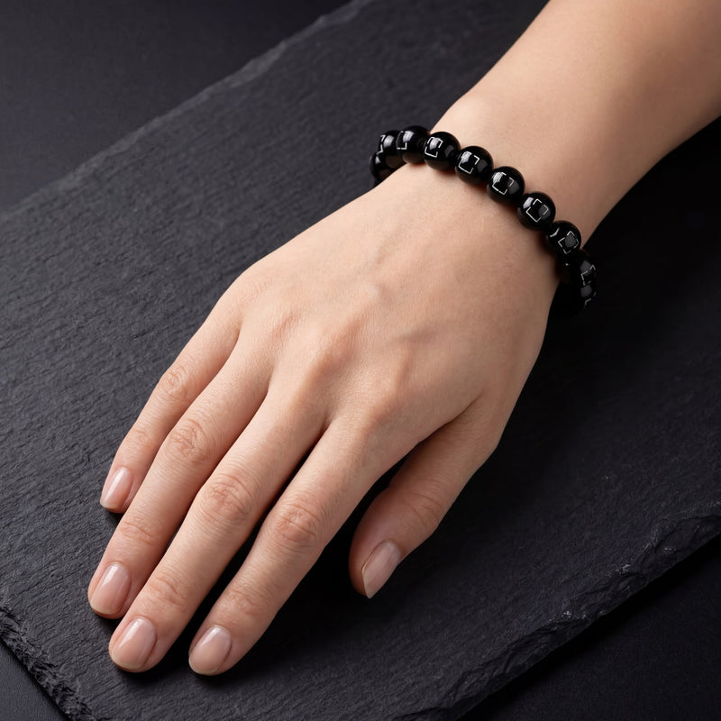 Black Tourmaline Bracelet 8MM | Protection, Grounding & Chakra Balance | Natural Stone Healing Crystal Bracelet