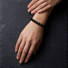 Black Tourmaline Bracelet 8MM | Protection, Grounding & Chakra Balance | Natural Stone Healing Crystal Bracelet