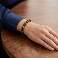 Golden Blue Tiger Eye Bracelet | Focus, Confidence & Protection | Natural Stone 8MM Healing Crystal Bracelet