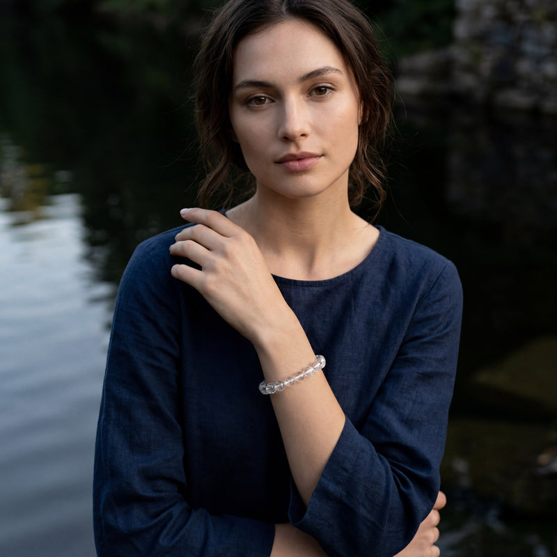 Clear Quartz Crystal Bracelet 8MM | Clarity, Focus & Energy Amplification | Natural Healing Stone Bracelet
