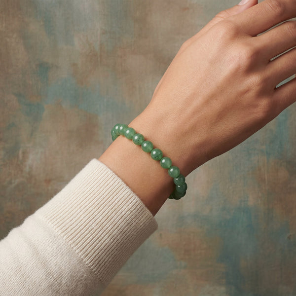 Green Aventurine Crystal Bracelet | Natural Stone Bracelet for Luck & Prosperity | 8MM Healing Crystal Bracelet