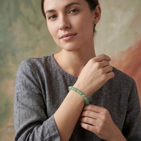 Green Aventurine Crystal Bracelet | Natural Stone Bracelet for Luck & Prosperity | 8MM Healing Crystal Bracelet