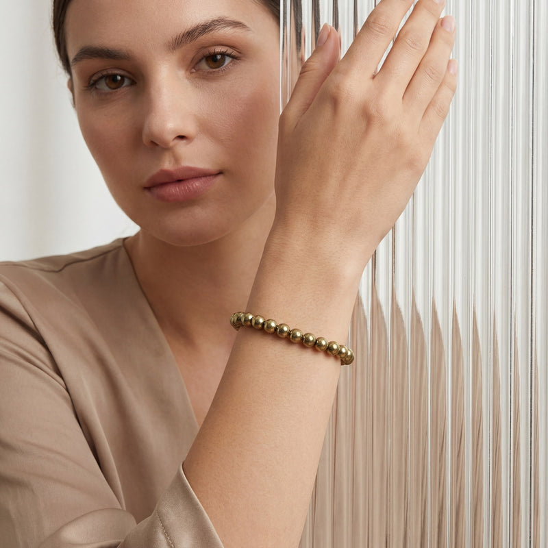 Golden Pyrite Bracelet 8MM | Wealth, Confidence & Abundance | Natural Stone Healing Crystal Bracelet