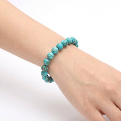 South African Turquoise Bracelet | 8MM Natural Stone Beads | Protection, Healing & Communication