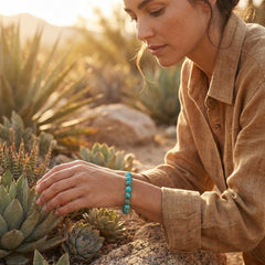 South African Turquoise Bracelet | 8MM Natural Stone Beads | Protection, Healing & Communication