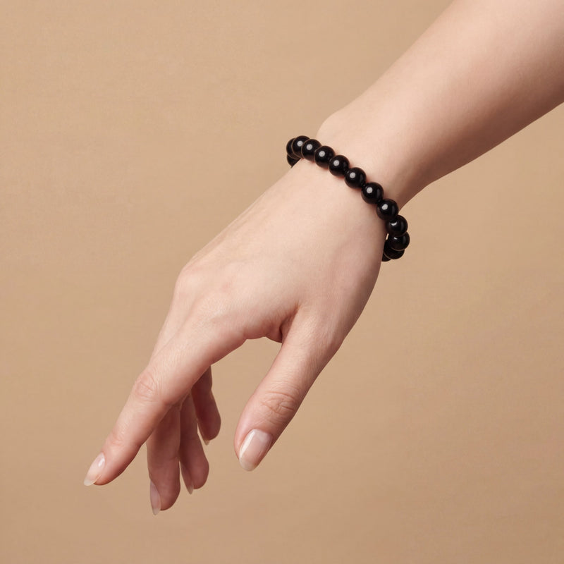 Black Onyx Bracelet 8MM | Natural Stone Healing Crystal Bracelet for Protection & Strength