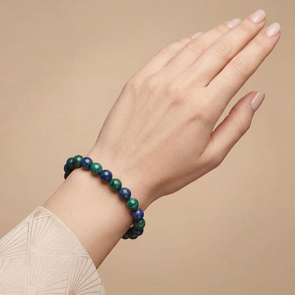 Azurite Crystal Bracelet 8MM | Intuition, Inner Wisdom & Spiritual Growth | Natural Stone Healing Bracelet